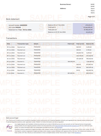 The Co-operative Bank Statement