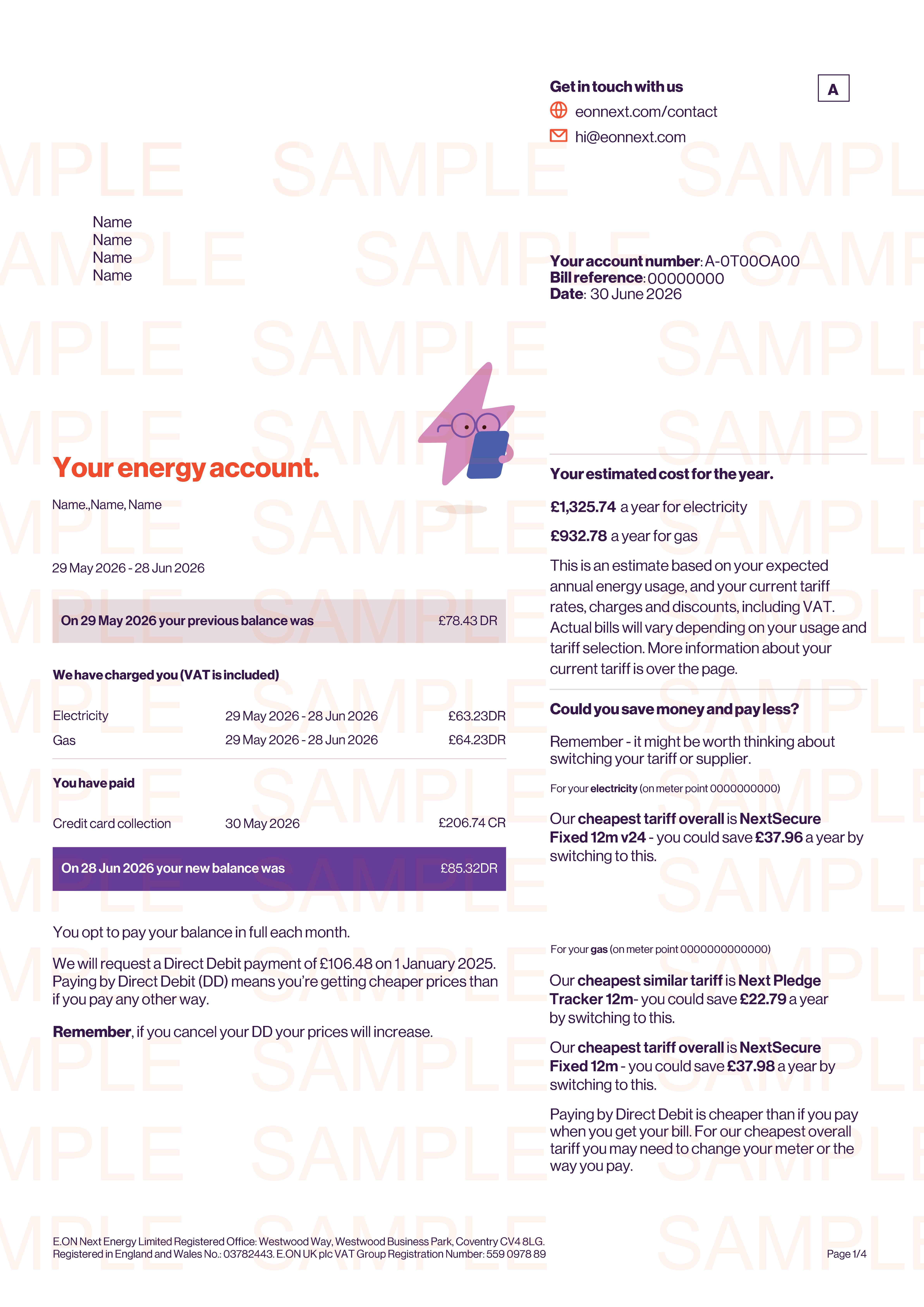 Replacement E.ON Bills